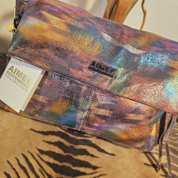 Aimee Kestenberg Metaliic Tie Dye Messenger NWT - Picture 8 of 8
